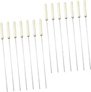 25Pcs Stainless Steel BBQ Skewers with Handle Comfortable Grilling Tool for Kebab Chicken and Vegetable Skewering Durable and Rustproof Barbecue Needles