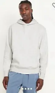 NWT Old Navy Men’s Essential Quilted Fleece Hoodie Size S Light Heather Grey