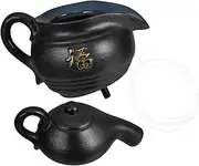 Yardwe Ceramic Teapot Fountain Unique Water Feature for Garden Home Office Decor