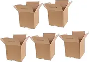 DINHEAROM Small Moving Boxes 5 Pack Square Cardboard Shipping Boxes Heavy Duty Easy to Carry Handle for Packing