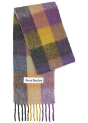 Acne Studios Vally Checked Alpaca-blend Scarf - Anthracite One Size