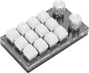 Macro Mechanical Keyboard, 12 Key Programmable One Handed Gaming Keyboard, Multifunctional USB Macro Pad for Editing, Gaming, Office, Portable Mini PC Keyboard, Plug and Play (Black White)