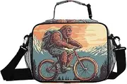 Sasquatch Drive Bike Insulated Lunch Box for Women Men - Ideal for Work, Picnics - Includes Adjustable Shoulder Strap
