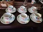 VILLEROY & BOCH AMAPOLA LOT OF 6 CUP & SAUCER SETS