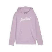 Puma Essential Script Pullover Hoodie Youth Girls Purple Casual Outerwear 679403