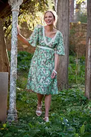 Dove Flared Sleeve Dress Berry Delight--TBL-10-R-BD