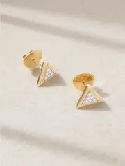 [Marina B] Marina B - Triangolini 18-karat Yellow And White Gold Diamond Earrings - One size One size Gold