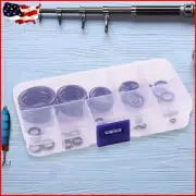 40pcs Smooth Ceramic Rings Rod Repair Replacement Kit Fishing Tackle Accessories