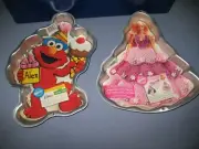 Wilton Sesame Street Elmo & Barbie Cake Bake Pans - Brand New !