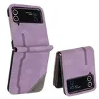 For Samsung Galaxy Z Flip 6/5/4/3 Leather Shockproof Case Hinge Protection Cover