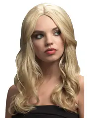 Khloe Womens Deluxe Dark Blonde Wavy Fashion Wig
