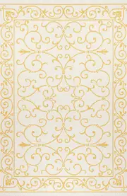 JONATHAN Y Charleston Vintage Filigree Textured Weave Indoor/Outdoor Area Rug in Cream/yellow at Nordstrom, Size 5Ft 0In X 5Ft 0In