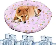 Cool Mat for Dogs | Round Non-Slip Pet Reusable Training Mat | Blanket Breathable Pet Crate Pad for Small Medium Large Dogs