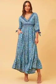 JASMINE PAISLEY BOHO MAXI DRESS