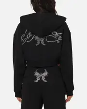 [ED HARDY] Ed Hardy Women's Butterfly Effect Hoodie Black - Size M M Black
