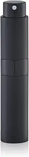 10ml Portable Travel Perfume Atomizer, Refillable Mini Aluminum Spray Bottle for Fragrance & Aftershave, Compact Glass Atomiser (Black)