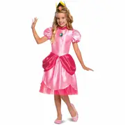 Princess Peach Classic Super Mario Cartoon Video Game Child Girls Costume