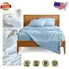 Luxury Twin XL Sheet Set - Ultra-Soft Microfiber 1800 Thread Count - Light Blue