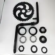 ZZRSDAN Black One-Piece Crank 40T Sprocket 2”Cup Wide Pedal Crank Kit, for 2- Stroke Motor,Gas Motorized Bicycle 48cc/66cc/80cc