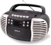 Boombox Portable Cassette Tape & CD Player with Radio 3.5mm Aux Port & Headphone