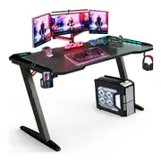Fin Highly Sturdy 140Cm Gaming Desk With Multiple Led Lights Computer Gamer Table