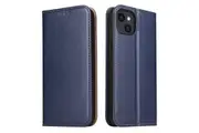 For iPhone 15 Case Leather Flip Wallet Folio Cover with Stand Blue