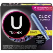 U by Kotex Click Compact Regular Absorbency Unscented Tampons 96 Total Count