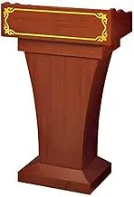 Floor Lectern Podium Lectern Podium Stand, Lectern Podium Stand,Standing Lectern Podium High Grade Solid Wood Conference Speaking Desk Guest Desk Teacher Podium for Meeting,Light Colour.-B