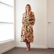 Frida Floral Kimono – Handmade Frida Kahlo Inspired Cotton Velvet Robe