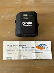 Genuine Porsche International Travel Adapter - Plus USB Charger US/UK/EU/AU