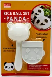 NEW Panda Bear Rice Ball Set Mold & Nori Punching Tool Daiso Japan Plastic