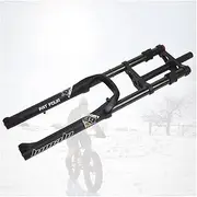 26 Inch Fatbike Suspension Fork Travel 140MM 4.0" Tire Mountain Bike Air Fork 1-1/8" Double Shoulder Rebound Adjustment Disc Brake QR Bicycle Front Fork for Snow Beach E-Bike