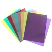 10Pcs Transparent Light Gel Filtering Sheets Light Diffuser Sheets PVC Photo Lighting Filters Colorful 29.70X21.00X0.30CM