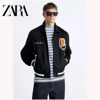 在飛比找蝦皮購物優惠-100%正品 ZARA男裝 刺繡 絨面 夾克 外套