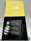 Authentic Murano Glass Pe￼ndant With Certificate- Salerno Bead Silver/Black S M3