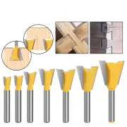 "LAVIE 6pcs 6mm 1/4"" Shank Dovetail Joint Router Bit Set 1/4"" 3/8"" 1/2"" 5/8"" 3/4"" 7/8"" Cutting Dia Wood Milling Cutter To"