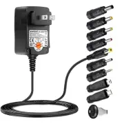 Powseed 3V 4.5V 5V 6V 7.5V 9V 12V Universal AC Adapter 12W AC/DC Power Adapte...
