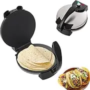 Electric Roti Maker Chapati Maker Machine 1800W, 10 inch Non Stick Roti Press Tortilla Maker, Anti-scalding Handle and Indicator Lights, Adjustable Temperature Indicator, Lights Fast Heating