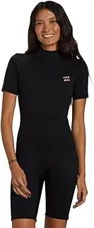 Billabong Womens Foil 2mm Back Zip Shorty Wetsuit - Black - retention with a high-stretch combination