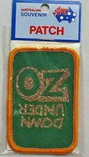 Vintage Australian Souvenir Woven Patch "Oz Down Under" - Made in Australia