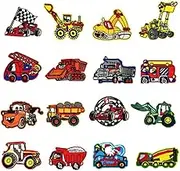 Car Patches Racing car Excavator Fire Truck Iron on Patches Car Sew-on Embroidery Applique Sew On Patches for Kids DIY Crafts Clothing Jeans Jackets Bags Iron-on Repair Kit 16 PCS