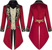 [Generic] Men's Steampunk Vintage Tailcoat Jacket,Men's Tailcoat Gothic Frock Coat | Formal Tailcoat Gothic Victorian Halloween Tuxedo Coats for Teenager, Adults, Boys