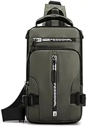 [Generic] Cross-Border Exclusively for New Men's Multi-Functional Chest Bag Fashion Casual Shoulder Messenger Bag Space Cloth Small Backpack ArmyGreen Green One Size