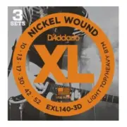 D'Addario Nickel Wound, Light Top/Heavy Bottom, 10-52 Electric Guitar Strings (3