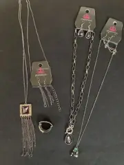 Paparazzi Gunmetal/Purple Necklaces & Ring-4pc