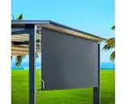 Aluminium Frame Retractable Screen Outdoor Patio Blinds UV & Tear Resistant Grey