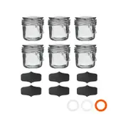 Argon Tableware Glass Jars with Clip Lid and Chalkboard Stickers - 350ml - 6pc