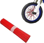 Suvnie 72PCS Dirt Bike Spoke Skins Covers, Universal Wheel Rims Wraps Pipe Trim, Spoke Covers Decoration Protector for Dirt Bike Off-Road Wheelchair Bicycle, Motorcycle Accessories (Red)