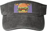 [RLDOBOFE] Sun Visor Hat Adjustable Empty Top Baseball Cap Cartoon hamburger Sun Hats for Women Men Sports Hats Summer Beach Cap