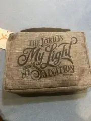 Gray Zippered Poly-canvas Bible Cover Case: The Lord is My Light - Psalm 27:1